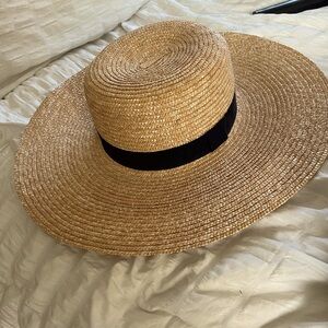 Straw brim hat